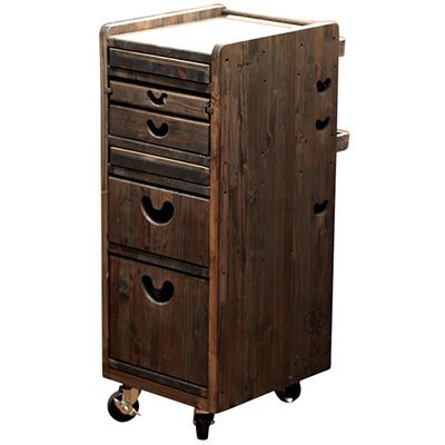 ネイル専用木製ワゴン MINI750エスニックブラック【メーカー直送】【お取り寄せ】