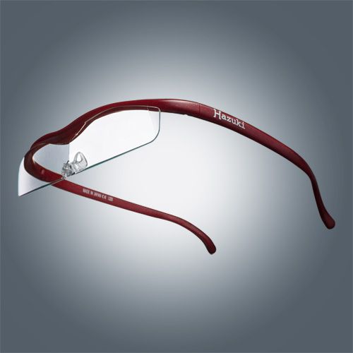●ハズキルーペ クール クリアレンズ 1.6倍 赤(ラメ入) [改良版]【お取り寄せ】