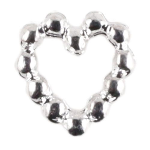 ビーズフレームハート シルバー【ゆうパケット】