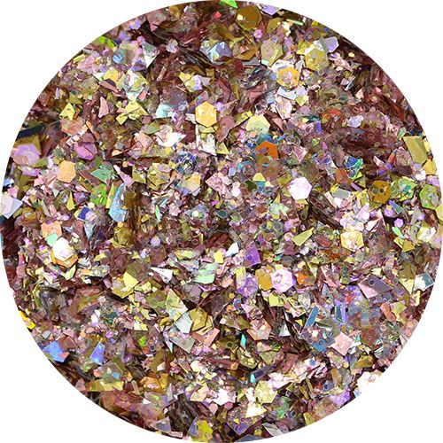 シャインMIXグリッター六角ホログラム入ピンクゴールド【ゆうパケット】