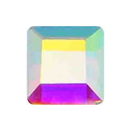 ガラスストーン スクエア オーロラ 8個 3×3(mm)【お取り寄せ】【ゆうパケット】