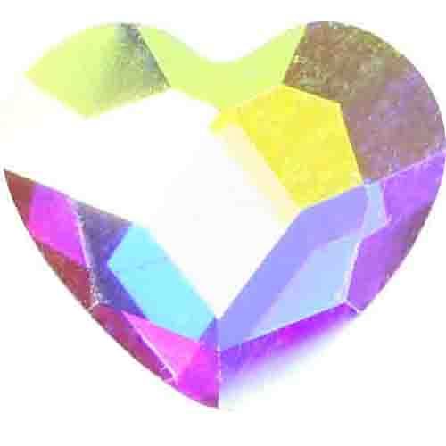 ガラスストーン ハート オーロラ 5個 5×6(mm)【お取り寄せ】【ゆうパケット】