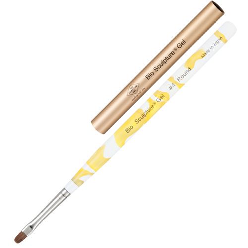 ラウンドブラシ#4 イエローマーブル(キャップ付)【お取り寄せ】【ゆうパケット】