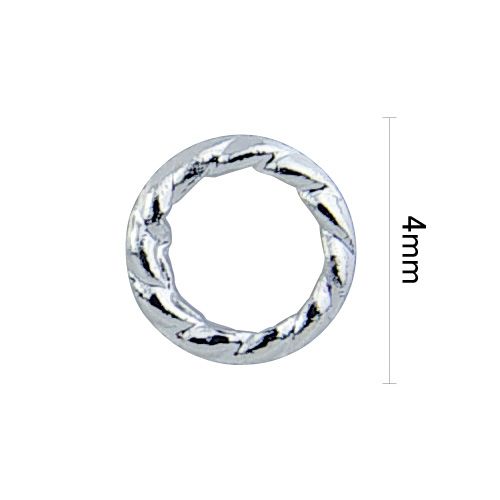フラットメタルパーツ ロープラウンド 4mm シルバー【ゆうパケット】