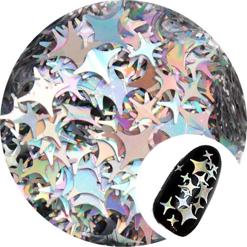 【キラキラハッピーホログラム】HG113 ブリリアントカットホログラム シルバーオーロラ【ゆうパケット】