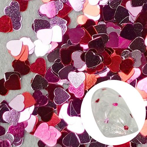 ハピホロ 1mmハートホログラム HG975 ピンクミックス【ゆうパケット】