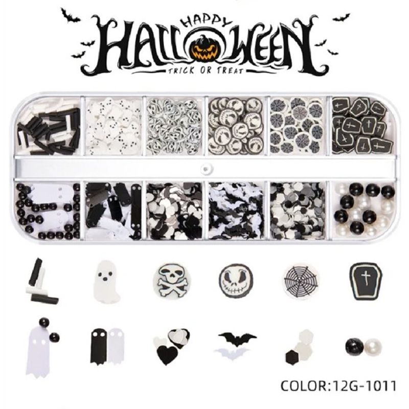 ハロウィンパーツSET　1011　モノクロ【ゆうパケット】