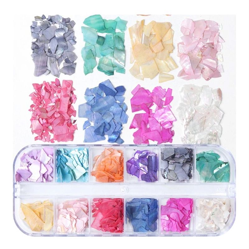 天然風シェルフレーク　12色入り【ゆうパケット】