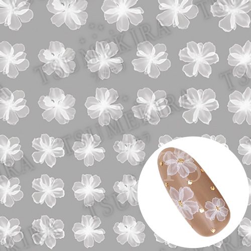 【es】filerプロデュース オーガンジーフラワー2 ホワイト【ゆうパケット】