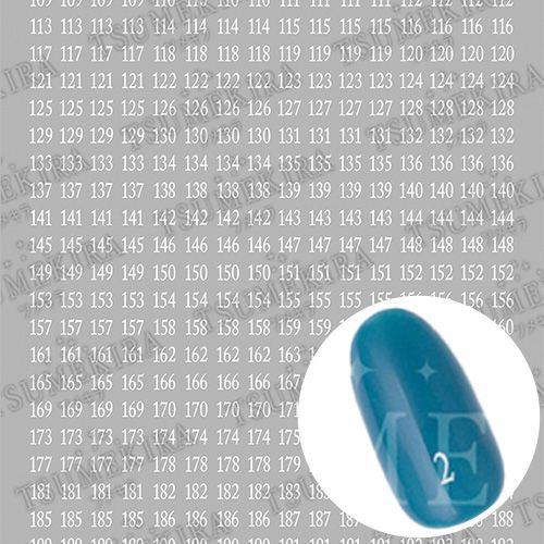 カラーチャートナンバーシール 白 101-200【お取り寄せ】【ゆうパケット】