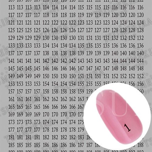 カラーチャートナンバーシール 黒 101-200【ゆうパケット】