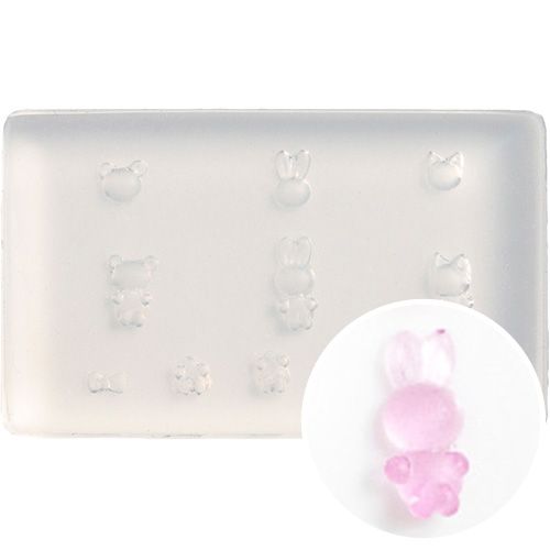 【なかやまちえこコラボ】シリコンモールド013 ミニチュアどうぶつ【ゆうパケット】