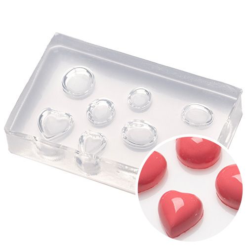 シリコンモールド 半球体&ハート【お取り寄せ】【ゆうパケット】