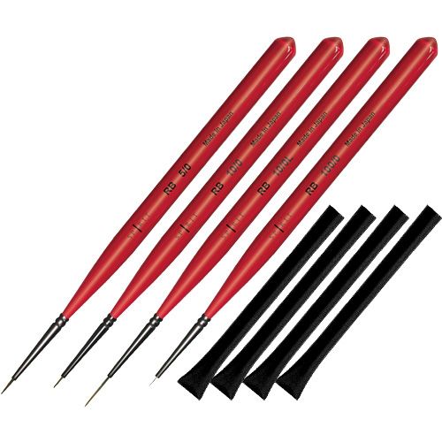 SPIRIT RB アート用筆 4本セット(キャップ付)【ゆうパケット】