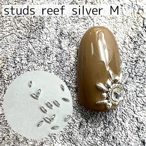 スタッズリーフ(細)M シルバー【ゆうパケット】