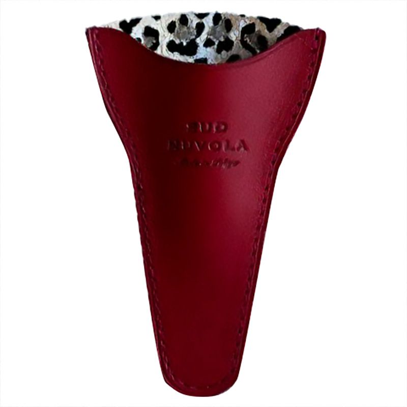 本革ニッパーケース AKINA(バーガンディー×レオパード)【ゆうパケット】