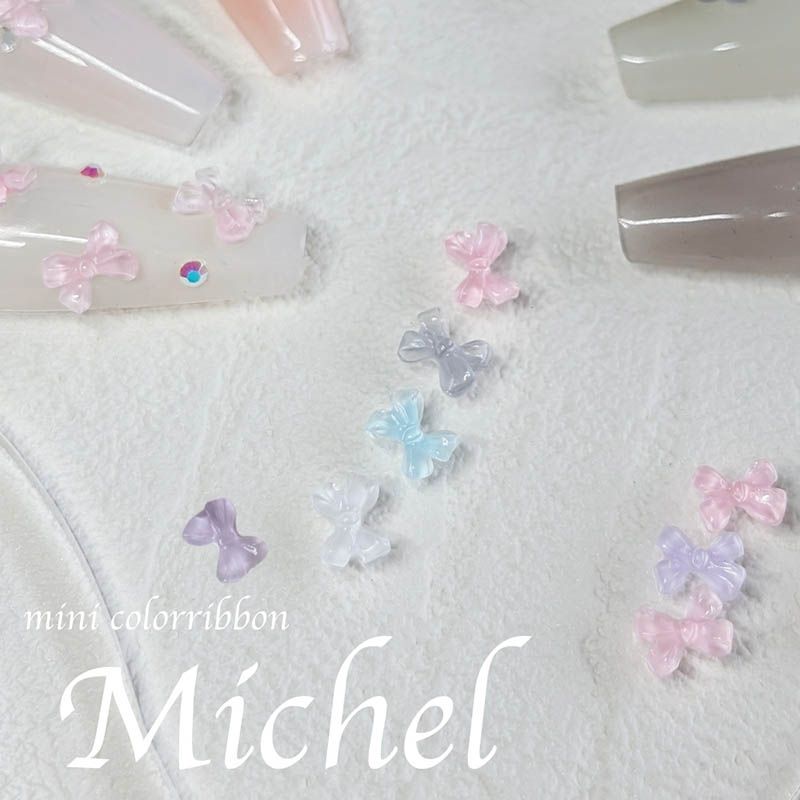 ミニカラーリボン ミッシェル パープル 10個入【ゆうパケット】