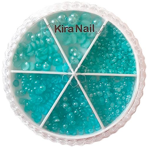 パールセット ハーフラウンド(6サイズ) ミントブルー【お取り寄せ】【ゆうパケット】