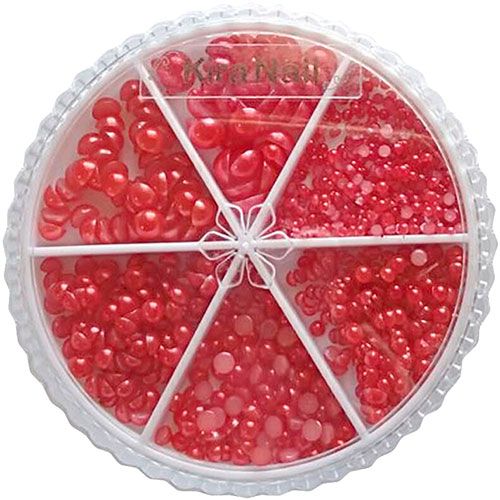 パールセット ハーフラウンド(6サイズ) レッド【お取り寄せ】【ゆうパケット】