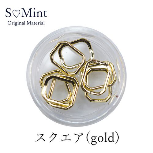 ▲ラウンドスクエアフレーム Square gold【ゆうパケット】